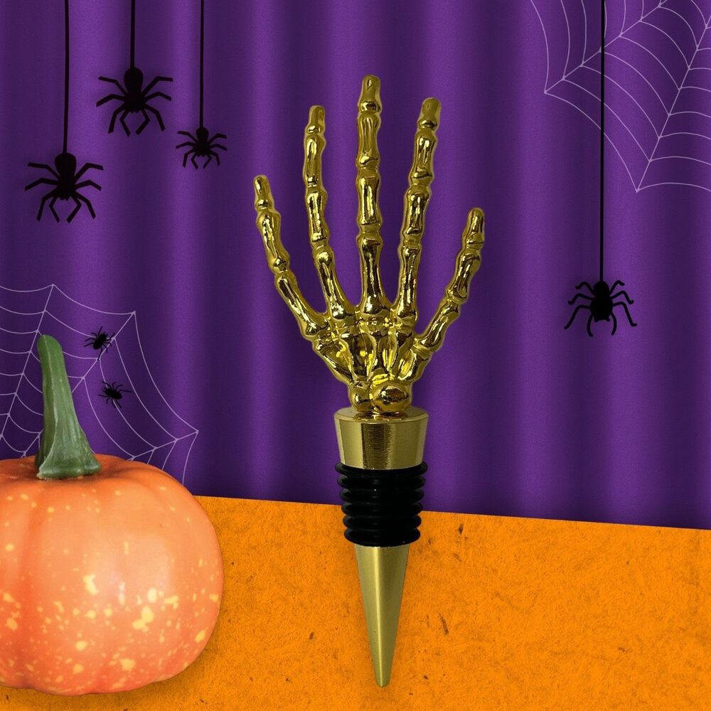 Spooky Skeleton Hand Wine Stopper | Halloween Bottle Metal Stopper